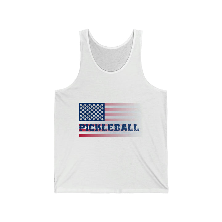 Pickleball Flag (Faded) Unisex Cotton Tank - Great Pickleball Stuff