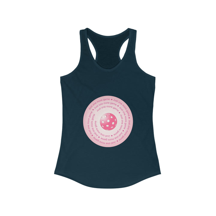 Just One More Game-Pink Women's Racerback Tank - Great Pickleball Stuff