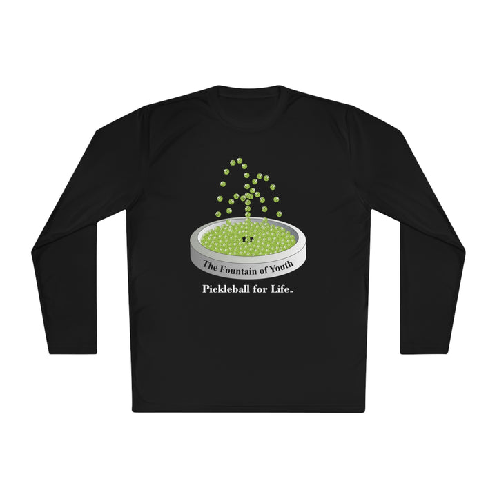 The Pickleball Fountain-Green Unisex Moisture-Wicking Long Sleeve Tee - Great Pickleball Stuff