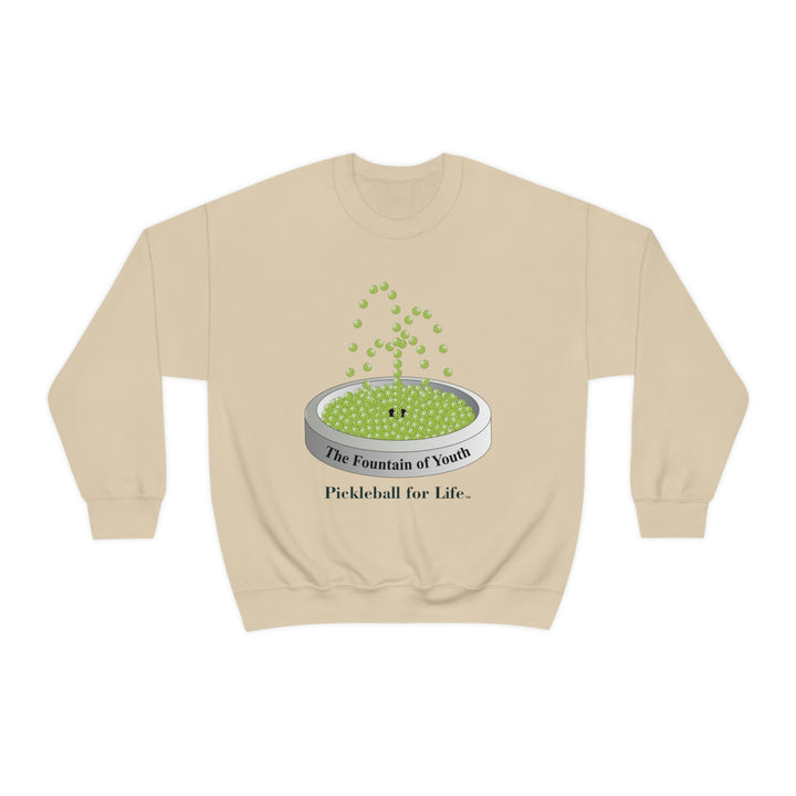 The Pickleball Fountain-Green Unisex Crewneck Sweatshirt - Great Pickleball Stuff