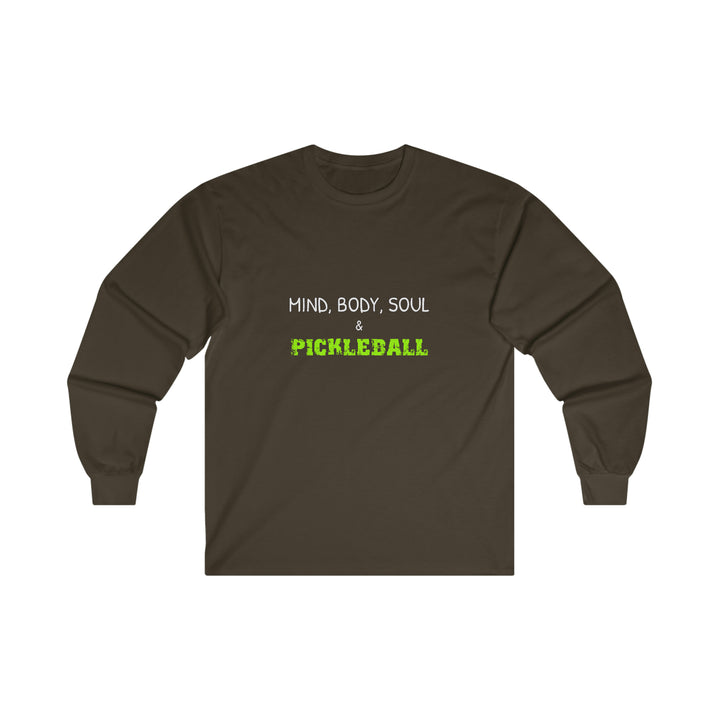 Mind, Body, Soul & Pickleball Ultra Cotton Long Sleeve Tee - Great Pickleball Stuff