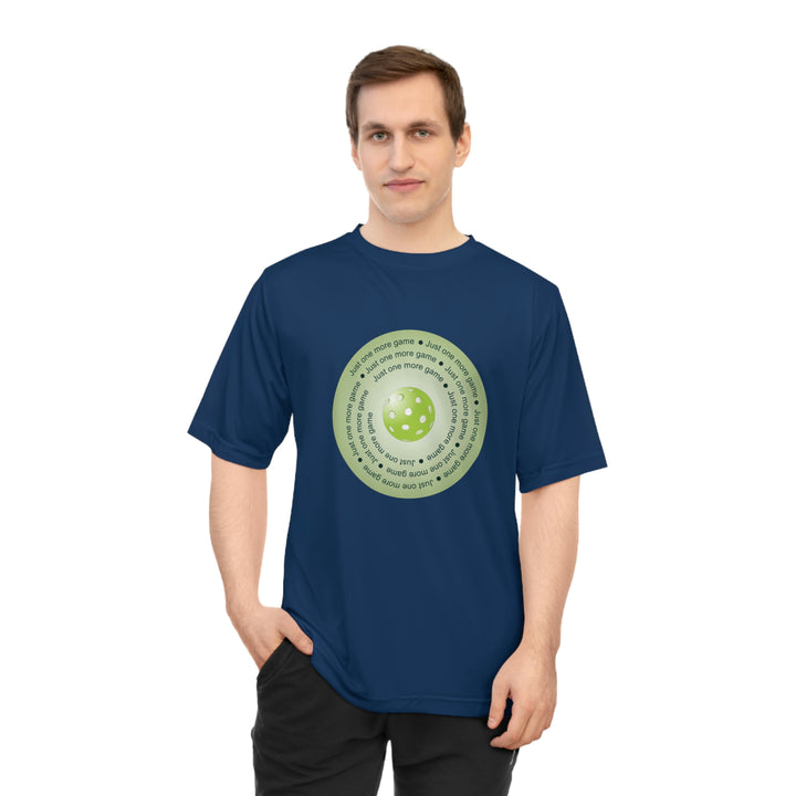 Just One More Game-Green Unisex Moisture-Wicking T-Shirt - Great Pickleball Stuff