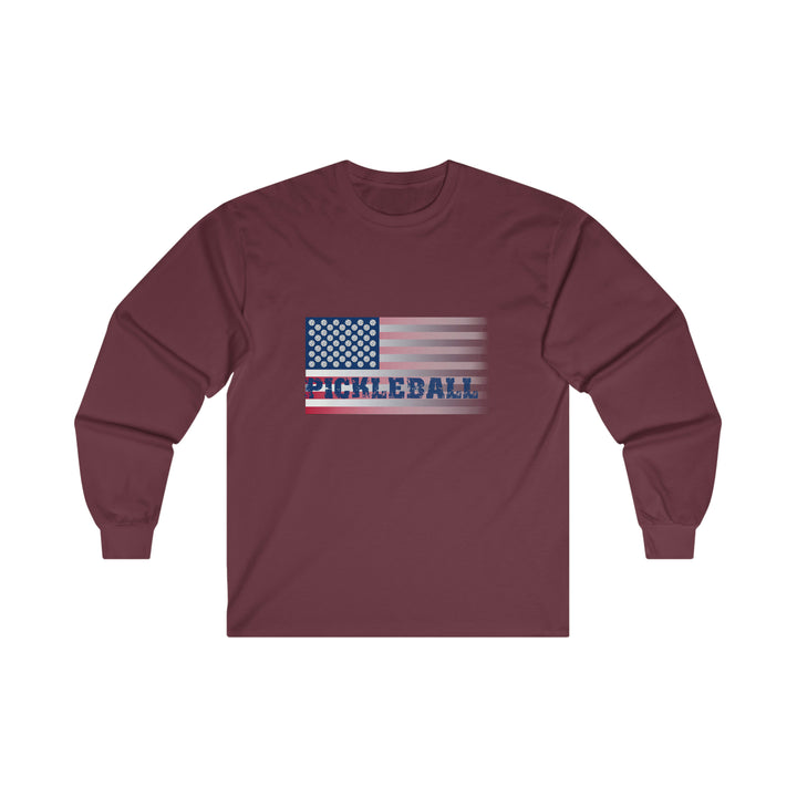 Pickleball Flag (Faded) Ultra Cotton Long Sleeve Tee - Great Pickleball Stuff