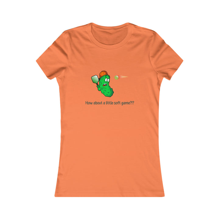 How About a Little Soft Game? Women's Slim-Fit Premium Cotton T-Shirt - Great Pickleball Stuff