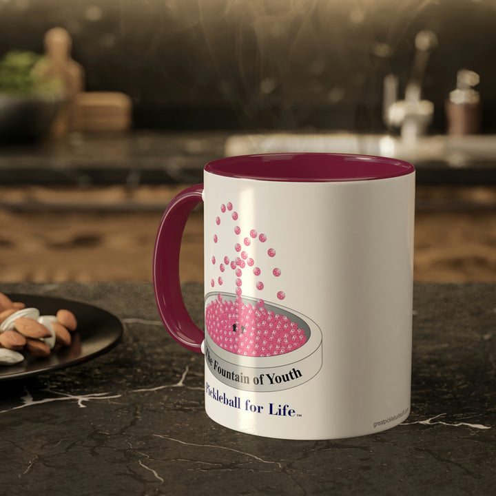 The Pickleball Fountain-Pink Coffee Mug-Great Pickleball Stuff