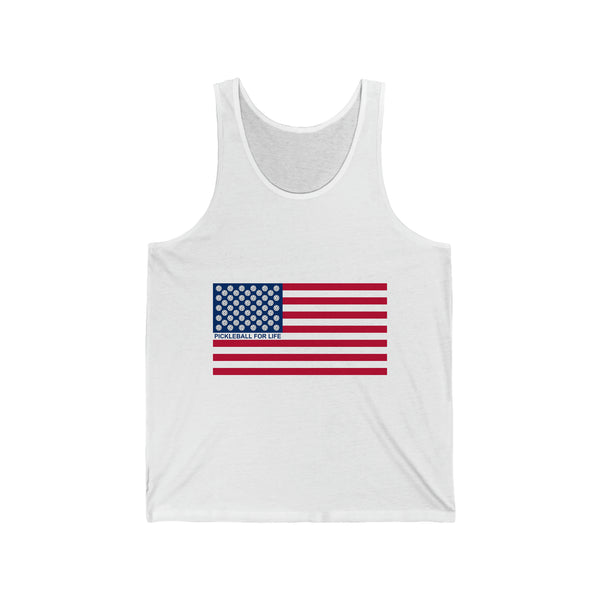 Pickleball for Life Flag Unisex Cotton Tank - Great Pickleball Stuff