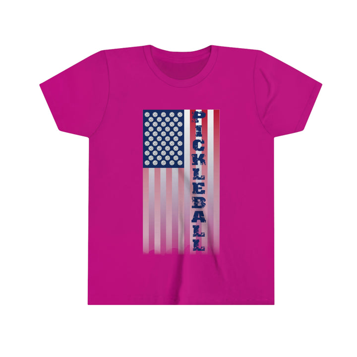 Pickleball Flag Vertical-2 (Faded) Youth T-Shirt - Great Pickleball Stuff