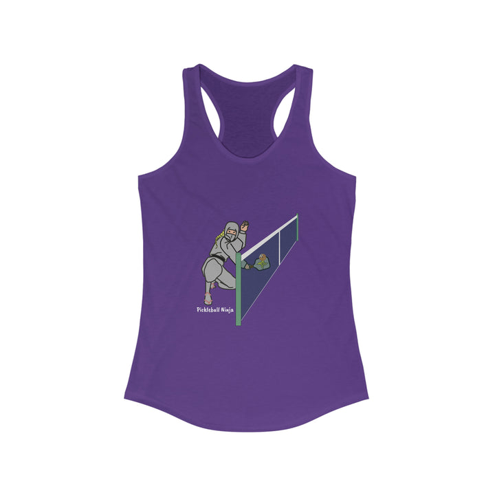 Pickleball Ninja Dinking-Female Women's Racerback Tank - Great Pickleball Stuff