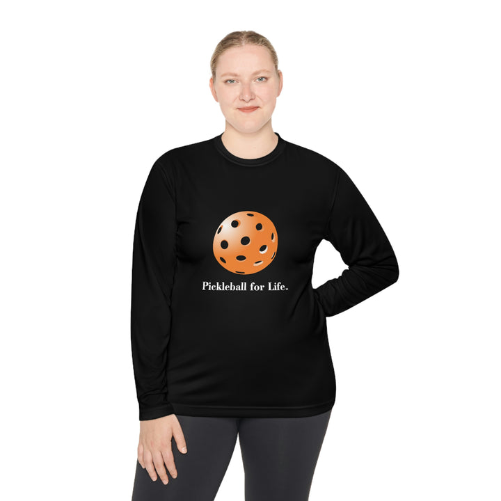 Pickleball for Life-Orange Unisex Moisture-Wicking Long Sleeve Tee - Great Pickleball Stuff