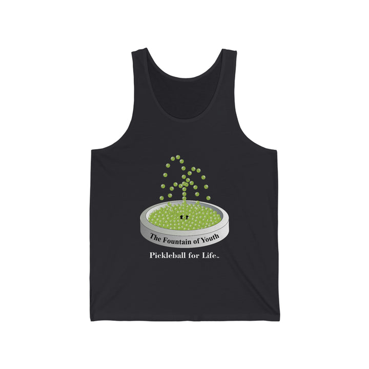 The Pickleball Fountain-Green Unisex Cotton Tank - Great Pickleball Stuff