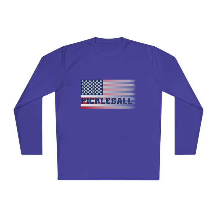 Pickleball Flag (Faded) Unisex Moisture-Wicking Long Sleeve Tee - Great Pickleball Stuff