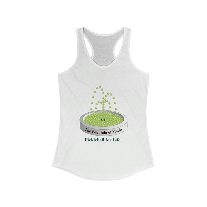 The Pickleball Fountain-Green Women's Racerback Tank - Great Pickleball Stuff