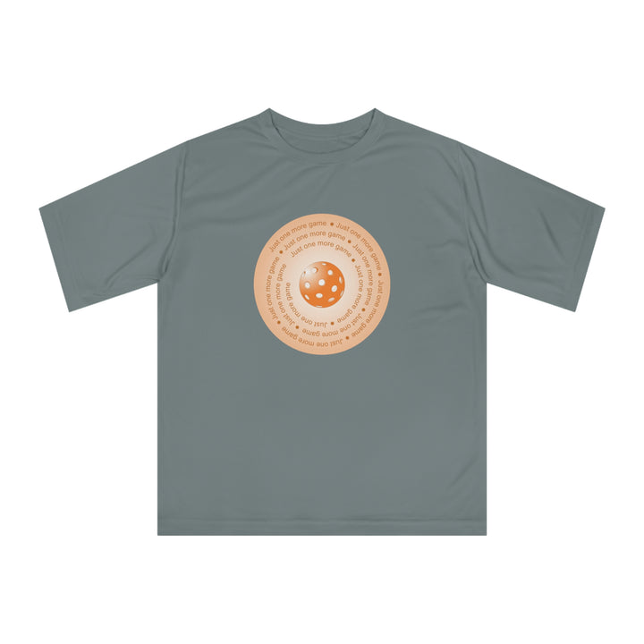 Just One More Game-Orange Unisex Moisture-Wicking T-Shirt - Great Pickleball Stuff