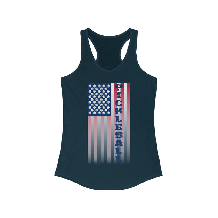 Pickleball Flag Vertical-2 (Faded) Women's Racerback Tank - Great Pickleball Stuff