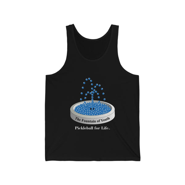 The Pickleball Fountain-Blue Unisex Cotton Tank - Great Pickleball Stuff