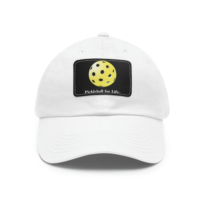 Pickleball for Life-Yellow Pickleball Cap with Leather Patch - Great Pickleball Stuff