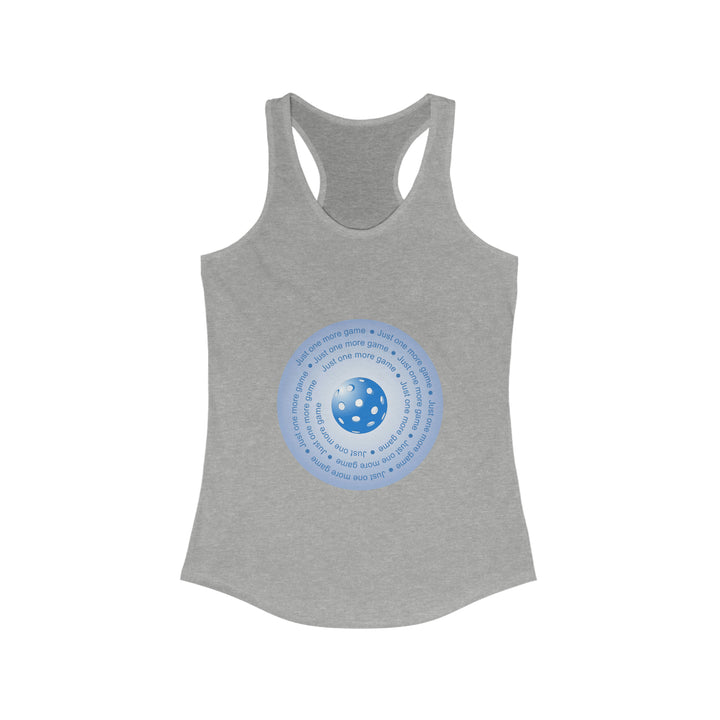 Just One More Game-Blue Women's Racerback Tank - Great Pickleball Stuff