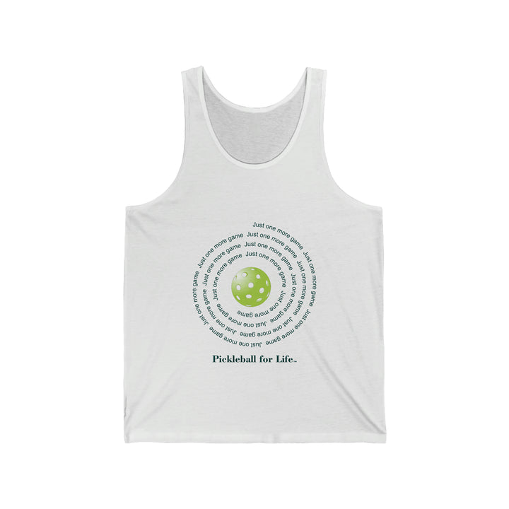 Just One More Game-Spiral Unisex Cotton Tank - Great Pickleball Stuff