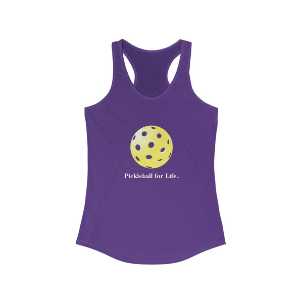 Pickleball for Life-Yellow Women's Racerback Tank - Great Pickleball Stuff