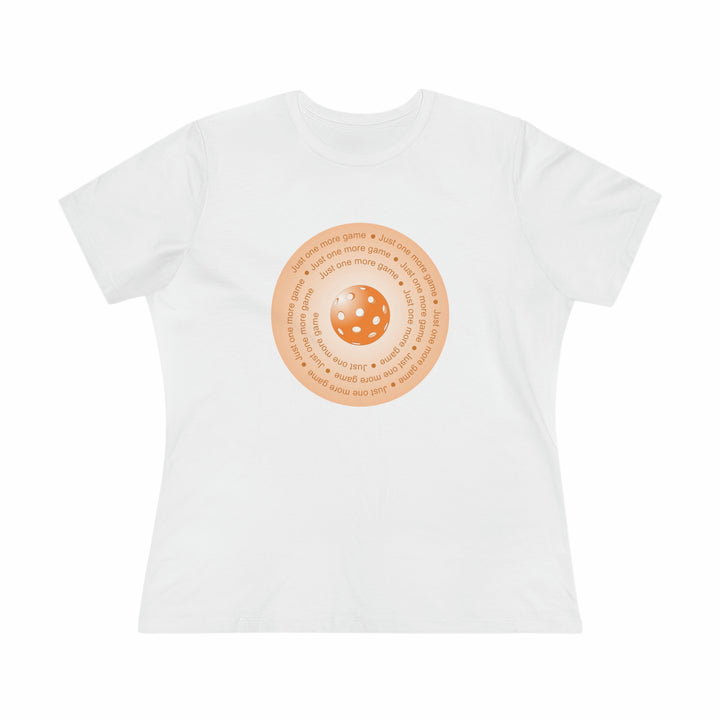 Just One More Game-Orange Women's Relaxed-Fit T-shirt - Great Pickleball Stuff