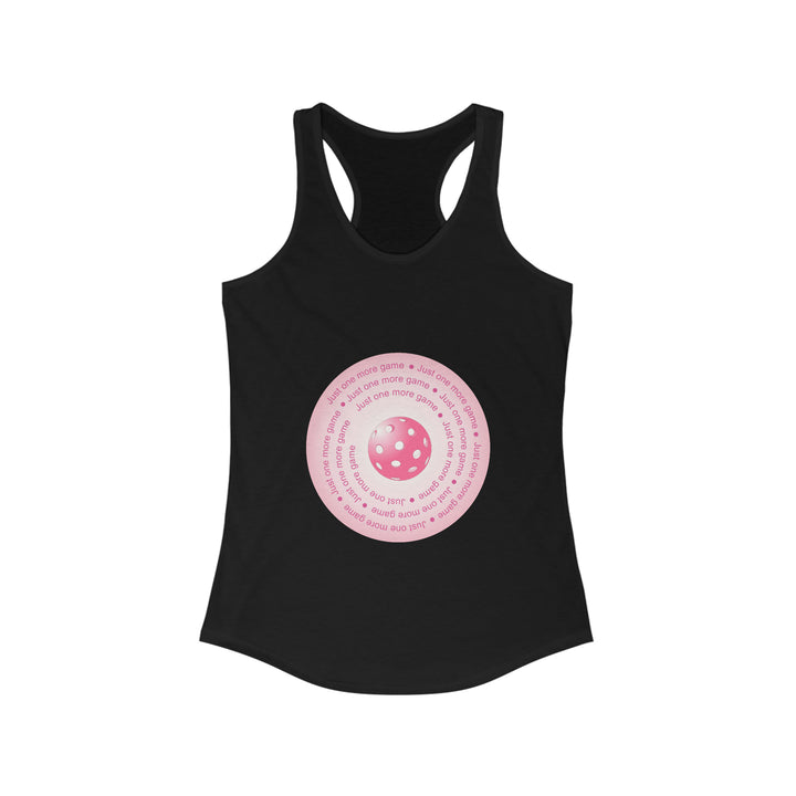 Just One More Game-Pink Women's Racerback Tank - Great Pickleball Stuff