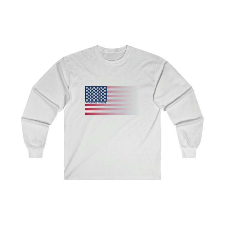 Pickleball for Life Flag (Faded) Ultra Cotton Long Sleeve Tee - Great Pickleball Stuff