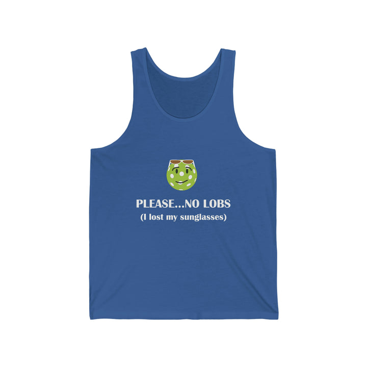 Please No Lobs-I Lost My Sunglasses Unisex Cotton Tank - Great Pickleball Stuff