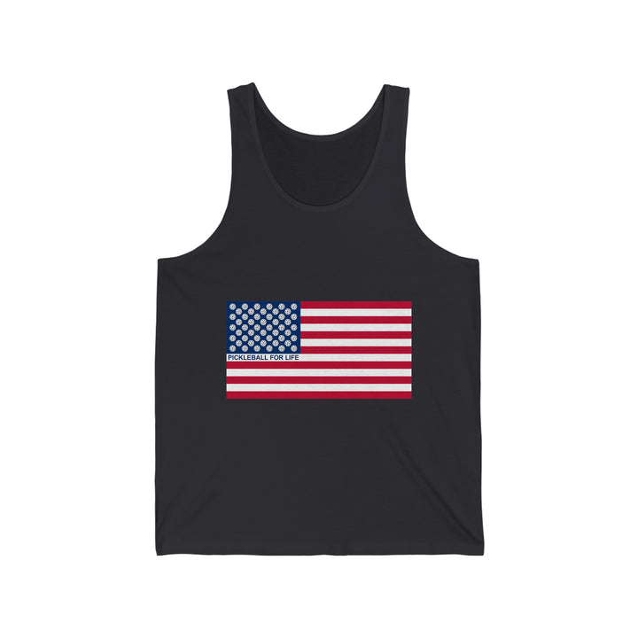 Pickleball for Life Flag Unisex Cotton Tank - Great Pickleball Stuff