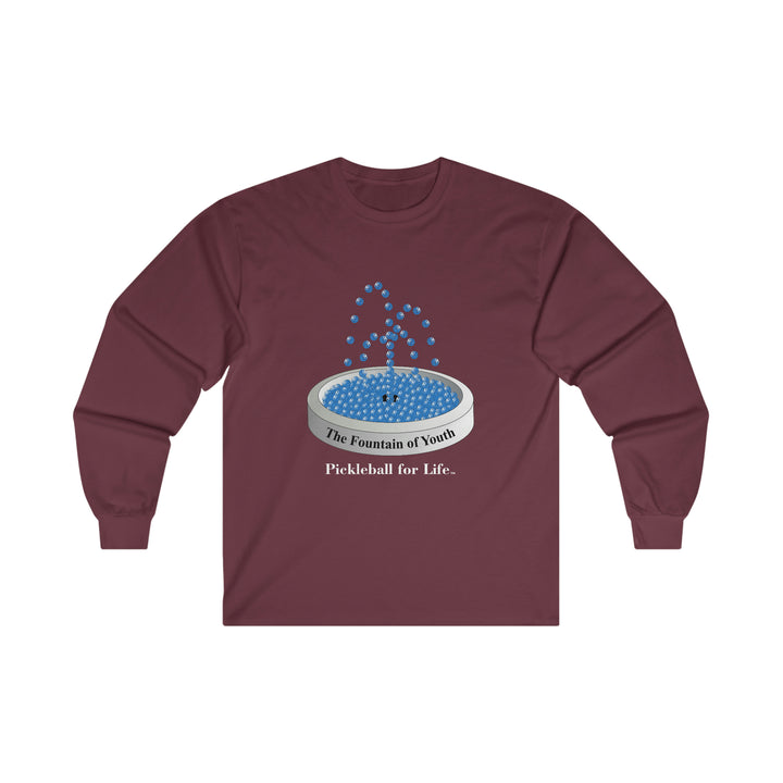 The Pickleball Fountain-Blue Ultra Cotton Long Sleeve Tee - Great Pickleball Stuff