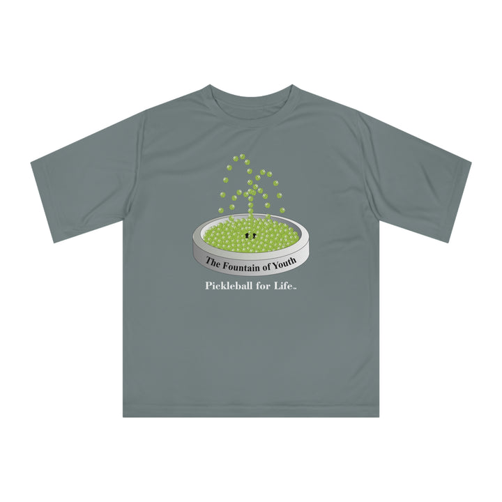 The Pickleball Fountain-Green Unisex Moisture-Wicking T-Shirt - Great Pickleball Stuff