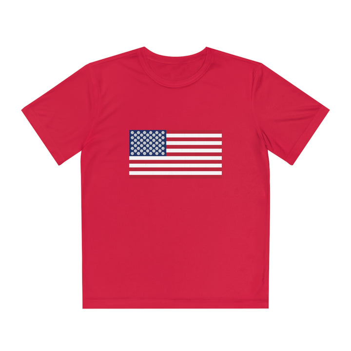 Pickleball Stars Flag Youth Moisture-Wicking T-Shirt - Great Pickleball Stuff