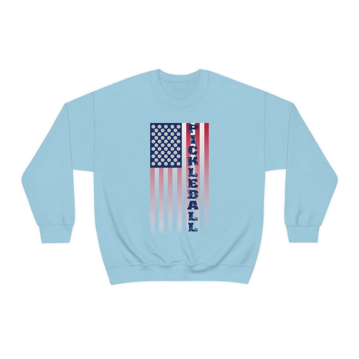 Pickleball Flag Vertical-2 (Faded) Unisex Crewneck Sweatshirt - Great Pickleball Stuff