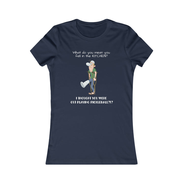 I Thought You Were Out Playing Pickleball? Women's Slim-Fit Premium Cotton T-Shirt - Great Pickleball Stuff