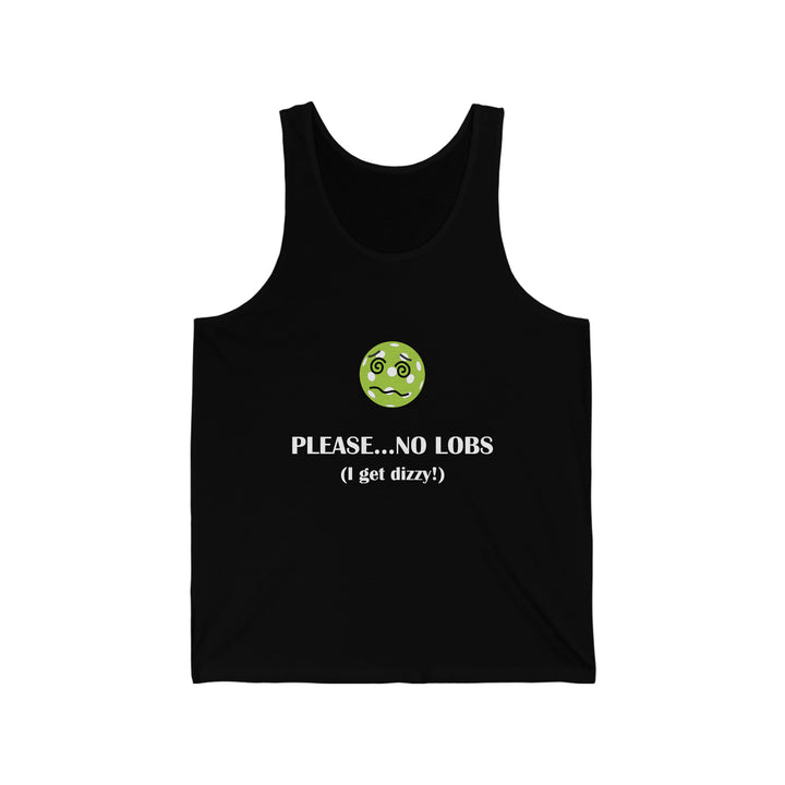 Please No Lobs-I Get Dizzy Unisex Cotton Tank - Great Pickleball Stuff