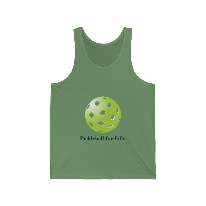 Pickleball for Life-Green Unisex Cotton Tank - Great Pickleball Stuff