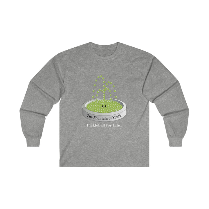 The Pickleball Fountain-Green Ultra Cotton Long Sleeve Tee - Great Pickleball Stuff