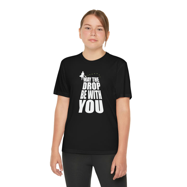 May the Drop Be With You Youth Moisture-Wicking T-Shirt - Great Pickleball Stuff