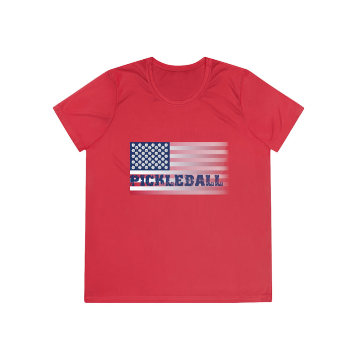 Pickleball Flag (Faded) Women's Moisture-Wicking T-Shirt - Great Pickleball Stuff