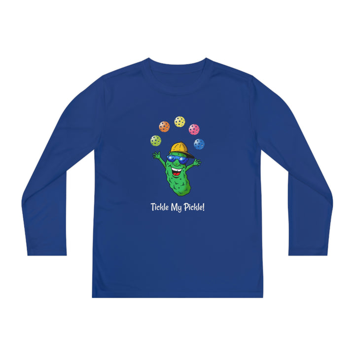 Tickle My Pickle Juggler Youth Long Sleeve Moisture-Wicking T-Shirt - Great Pickleball Stuff