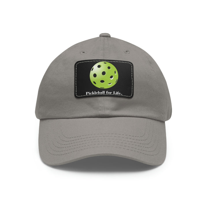 Pickleball for Life-Green Pickleball Cap with Leather Patch - Great Pickleball Stuff