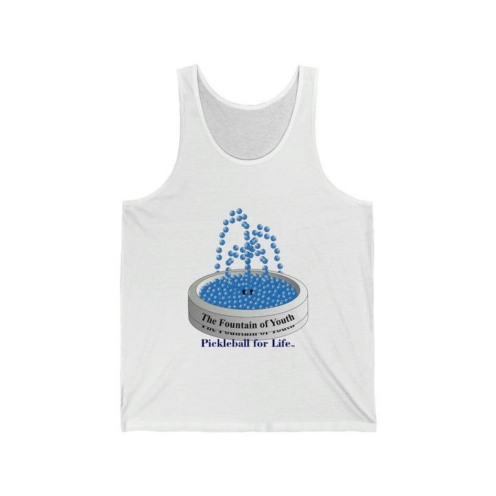 The Pickleball Fountain-Blue Unisex Cotton Tank - Great Pickleball Stuff