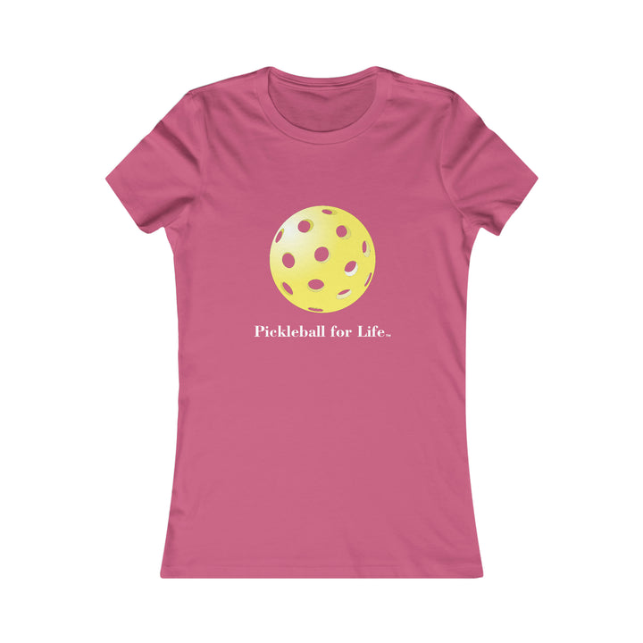 Pickleball for Life-Yellow Women's Slim-Fit Premium Cotton T-Shirt - Great Pickleball Stuff