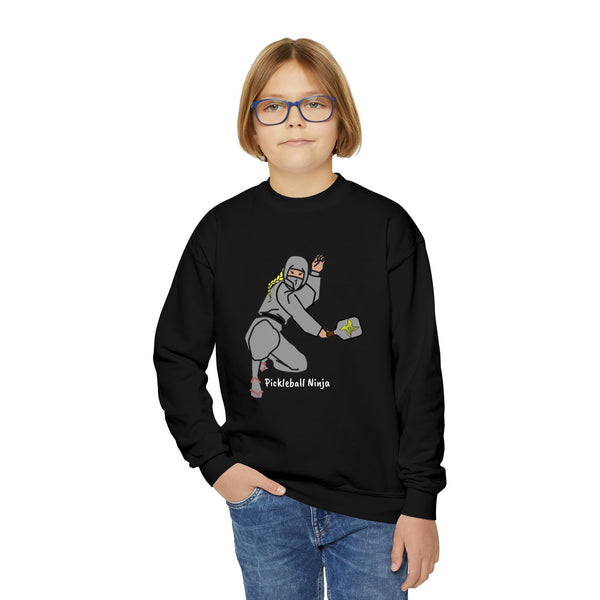 Pickleball Ninja-Female Youth Crewneck Sweatshirt - Great Pickleball Stuff