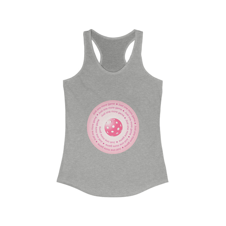 Just One More Game-Pink Women's Racerback Tank - Great Pickleball Stuff