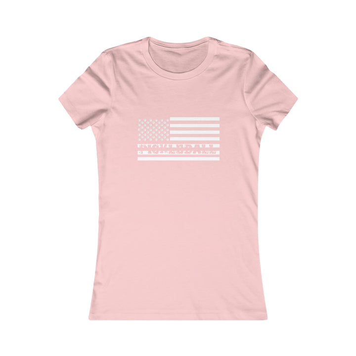 Pickleball Flag Transparent Women's Slim-Fit Premium Cotton T-Shirt - Great Pickleball Stuff