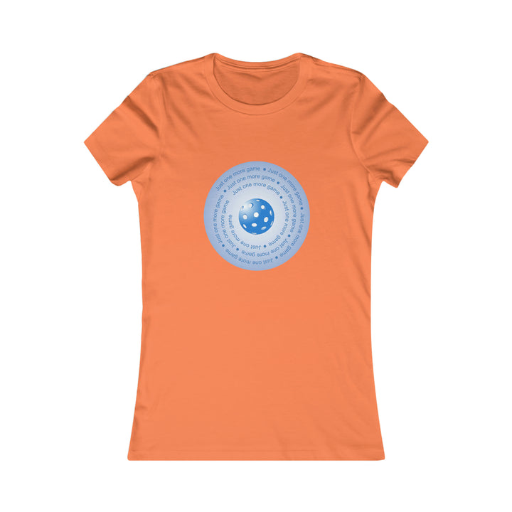 Just One More Game-Blue Women's Slim-Fit Premium Cotton T-Shirt - Great Pickleball Stuff