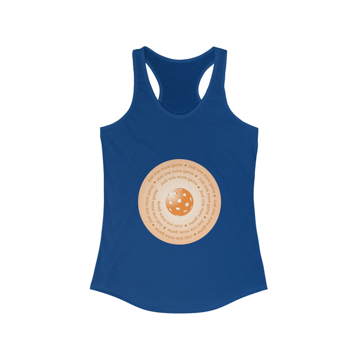 Just One More Game-Orange Women's Racerback Tank - Great Pickleball Stuff