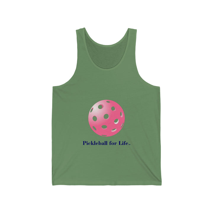 Pickleball for Life-Pink Unisex Cotton Tank - Great Pickleball Stuff