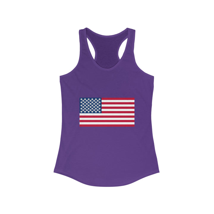 Pickleball Stars Flag Women's Racerback Tank - Great Pickleball Stuff