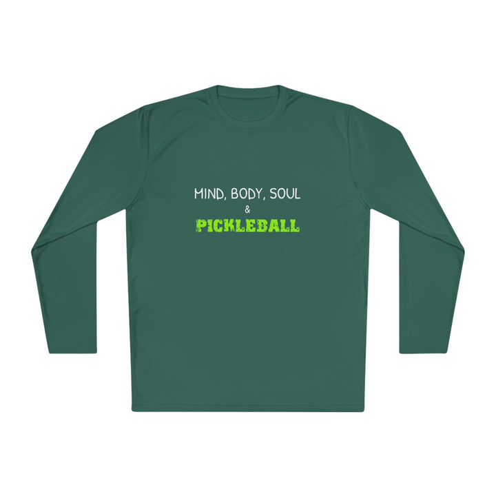 Mind, Body, Soul & Pickleball Unisex Moisture-Wicking Long Sleeve Tee - Great Pickleball Stuff